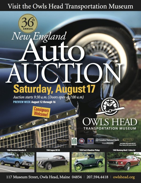 New England Auto Auction at Owls Head Transportation Museum Saturday