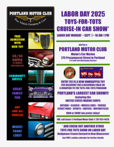 Portland Motor Club Labor Day Toys-for-Tots Car Show 2025